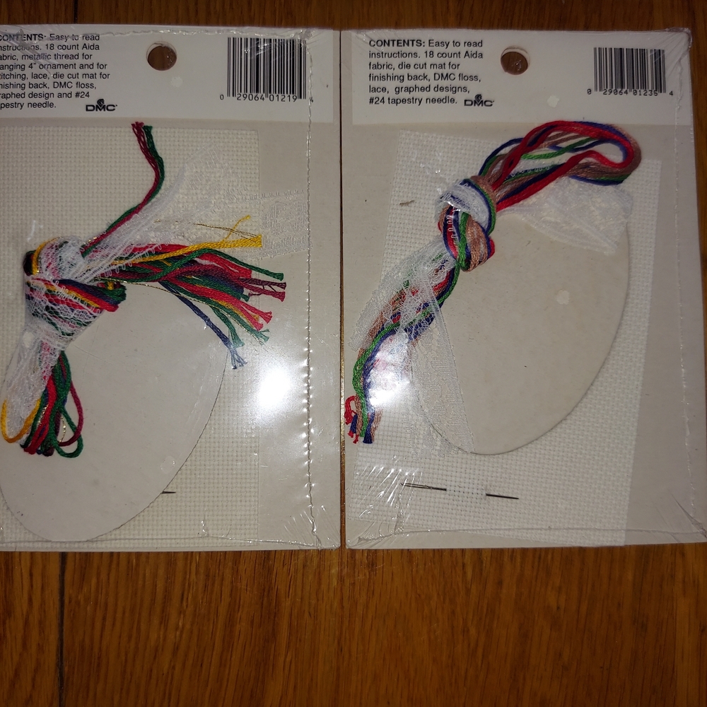 Lace Cross-Stitch Ornaments - Cardinal & Teddy Designs - Picture 2 of 2